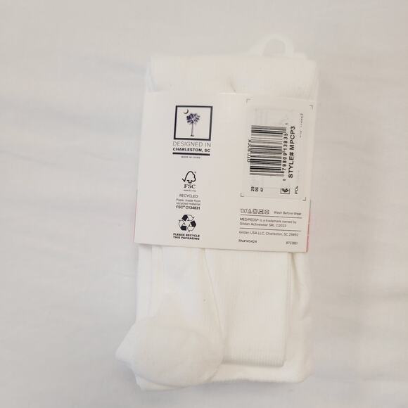 Medipeds Socks Womans Large 10-13 White Knee High Mild Compression Moisture Wick - Picture 5 of 7